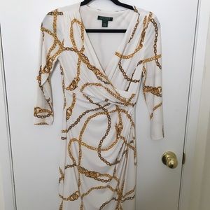 Lauren Ralph Lauren White/Cream Long Sleeve Dress